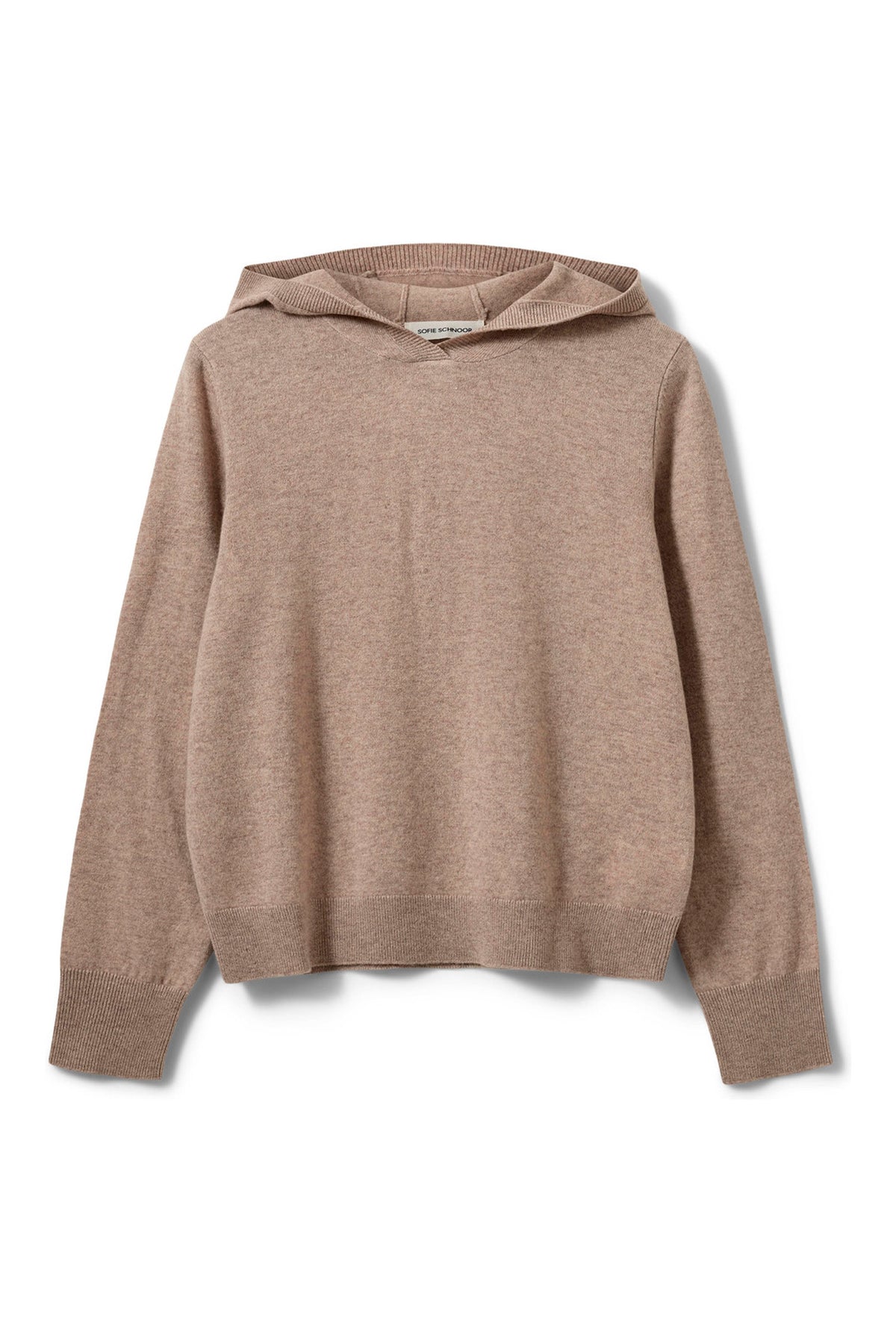 CASSIESW STICKAD HOODIE 7071 Brunmelerad - SNOS765