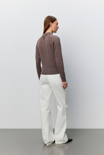 SELENESW STICKAD POLO 7071 Brunmelerad - SNOS761 Thumbnail