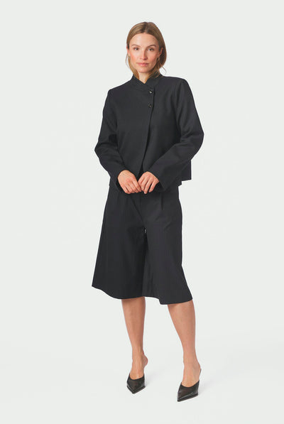 Rima Slim Pinstripe Shorts Mörkblå - 169531 Thumbnail