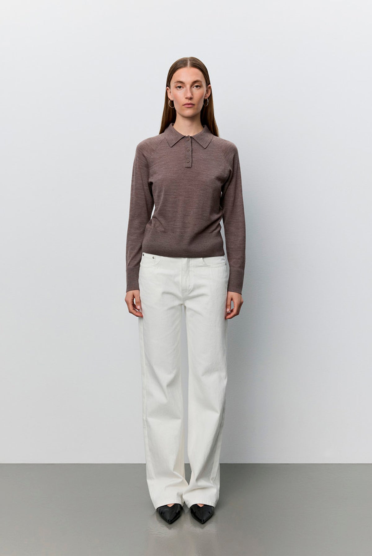 SELENESW STICKAD POLO 7071 Brunmelerad - SNOS761