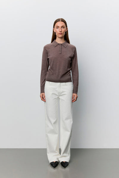 SELENESW STICKAD POLO 7071 Brunmelerad - SNOS761 Thumbnail