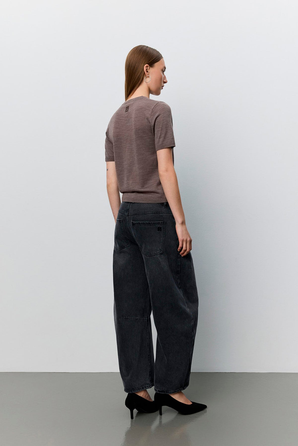 SORELLASW KORTÄRMAD STICKAD BLUS 7071 Brunmelerad - SNOS762