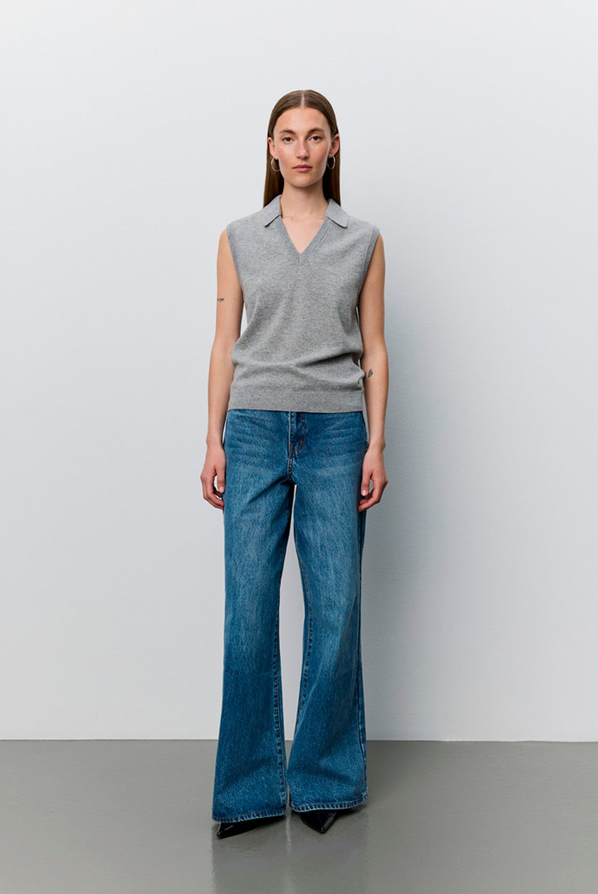 APPLESW VEST 8010 Grey melange - SNOS736