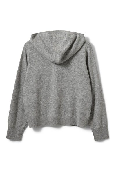 CASSIESW KNIT HOODIE 8000 Grey Melange - SNOS765 Thumbnail