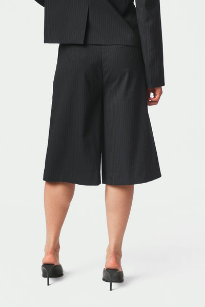 Rima Slim Pinstripe Shorts Mörkblå - 169531 Thumbnail