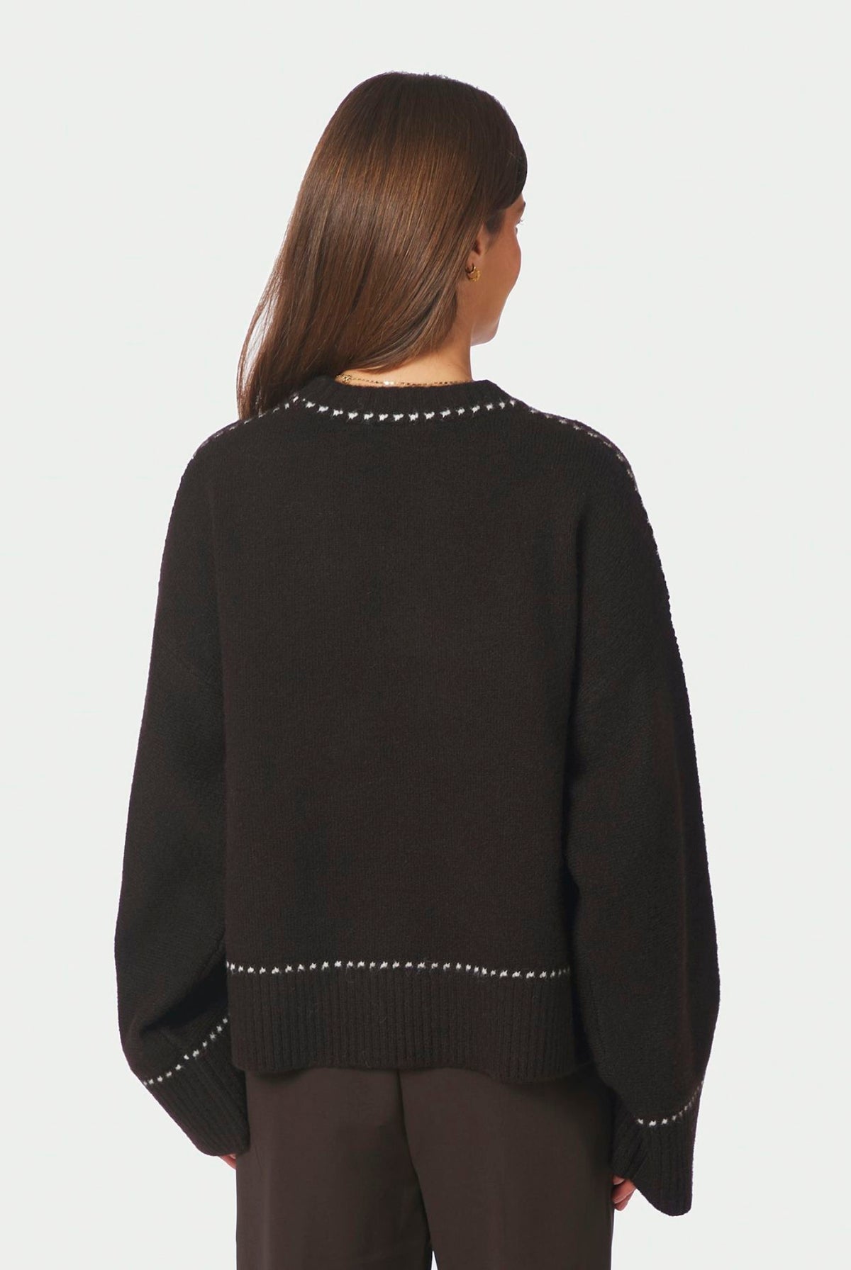 Roeme Knit Stitch Blouse Mörkbrun - 164818
