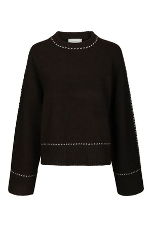 Roeme Knit Stitch Blouse Mörkbrun - 164818