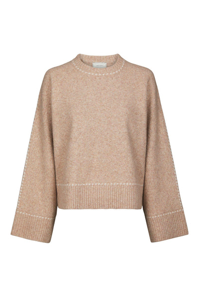Roeme Knit Stitch Blouse BEIGE MELANGE - 164818 Thumbnail