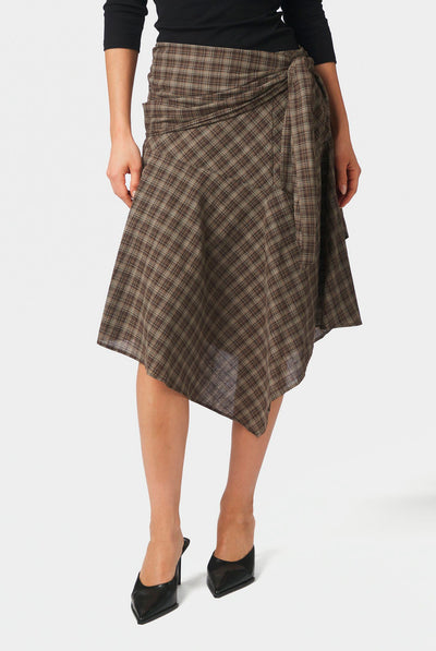 Sabella Check Skirt Brown check - 169596 Thumbnail
