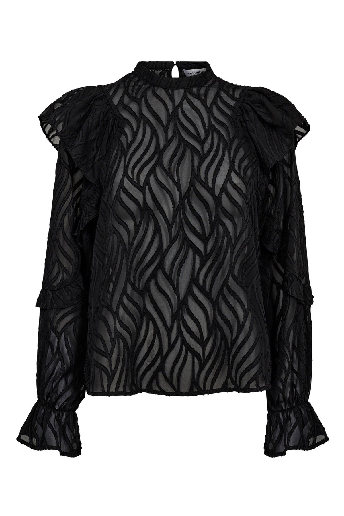 RochelleCC Frill Blouse 96-Black - 35915
