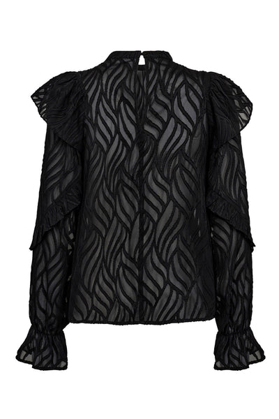 RochelleCC Frill Blouse 96-Black - 35915 Thumbnail