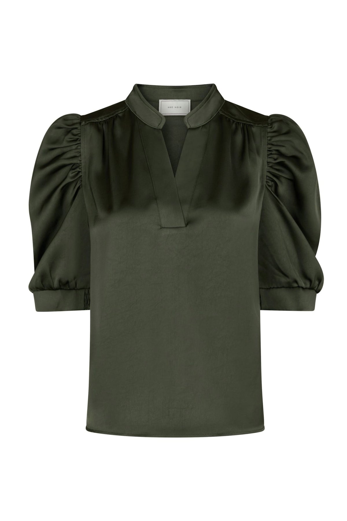 Roella Heavy Sateen Blouse DEEP GREEN - 162590