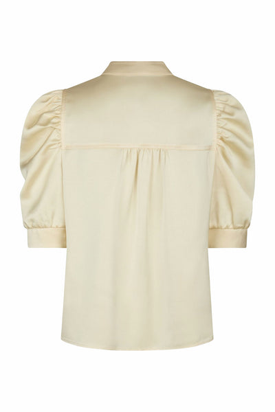 Roella Heavy Sateen Blouse Ljusgul - 162590 Thumbnail