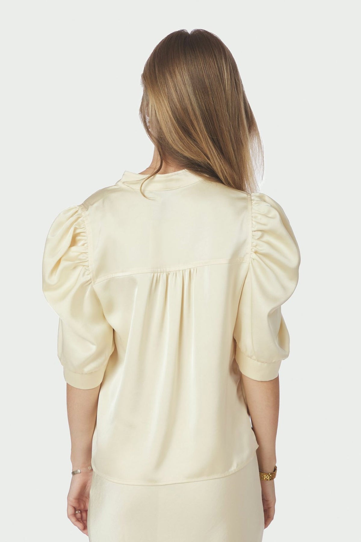 Roella Heavy Sateen Blouse Ljusgul - 162590