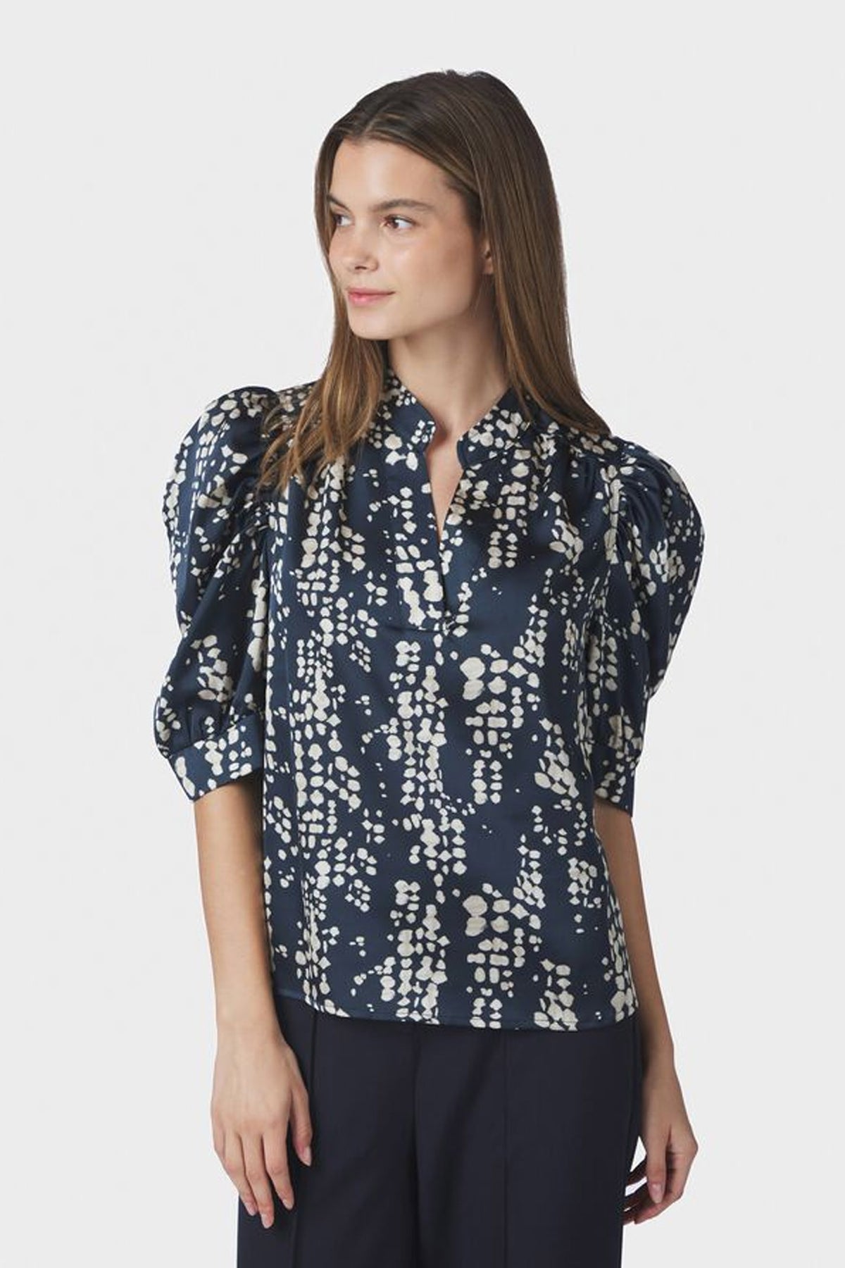 Roella Scatter Print Blouse Navy - 167682