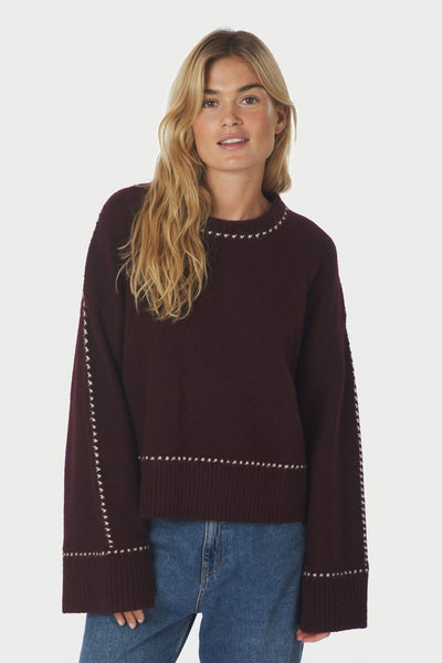 Roeme Knit Stitch Wine - 164818 Thumbnail