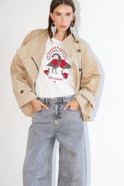 Romall Peacock Tee Ss Vit - 26103-1002 Thumbnail