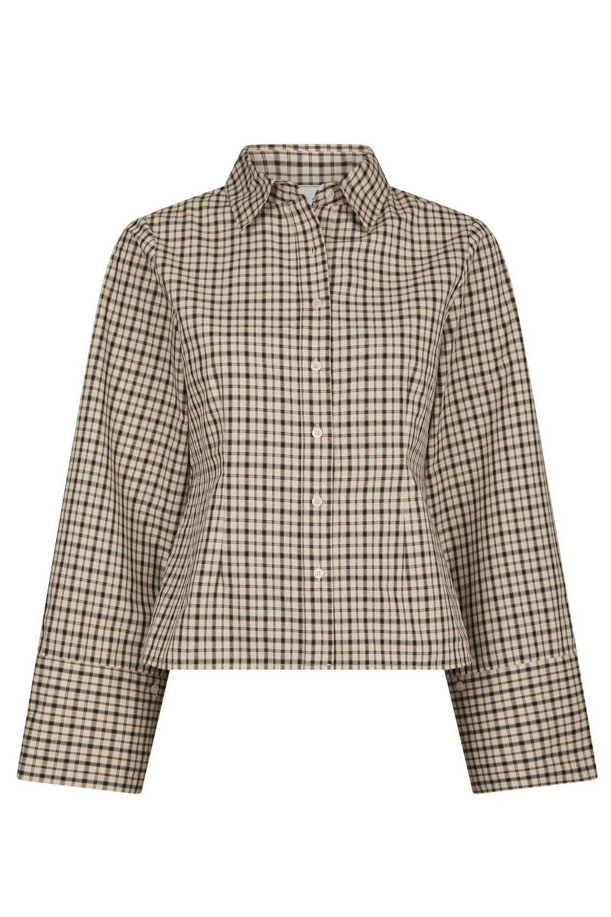 Rosa rutig skjorta beige - 167289