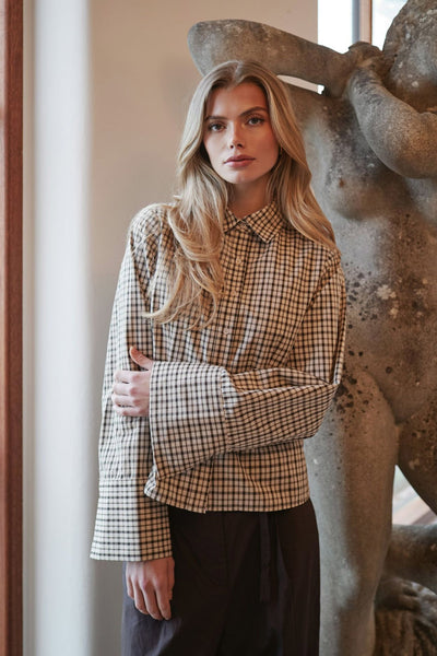 Rosa rutig skjorta beige - 167289 Thumbnail