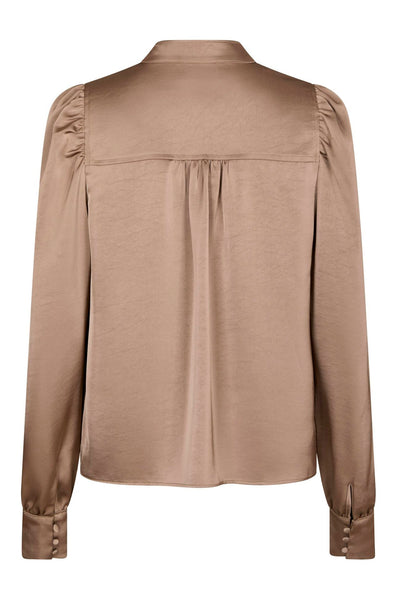 Rosslyn Heavy Sateen Blouse DARK TAUPE - 163769 Thumbnail