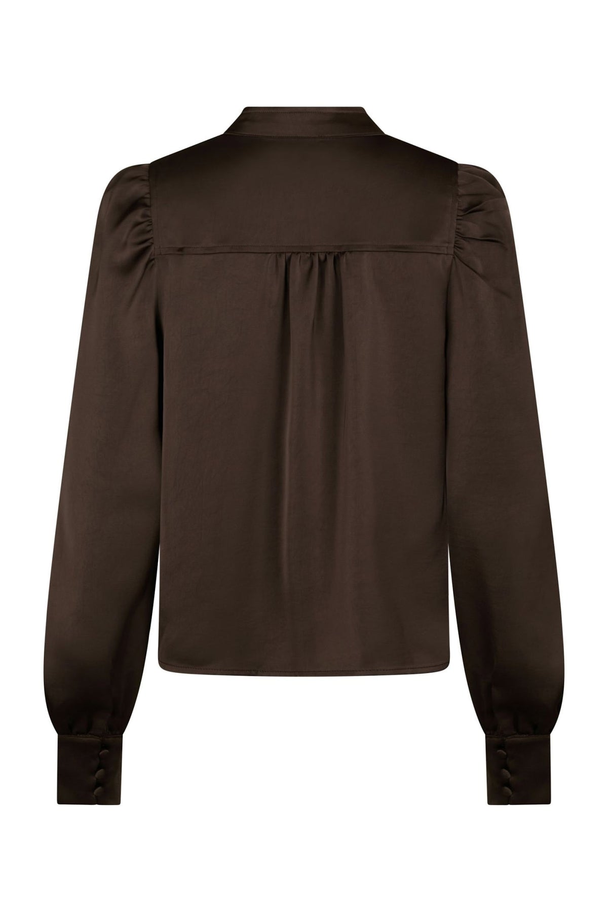 Rosslyn Heavy Sateen Blouse Mörkbrun - 163769