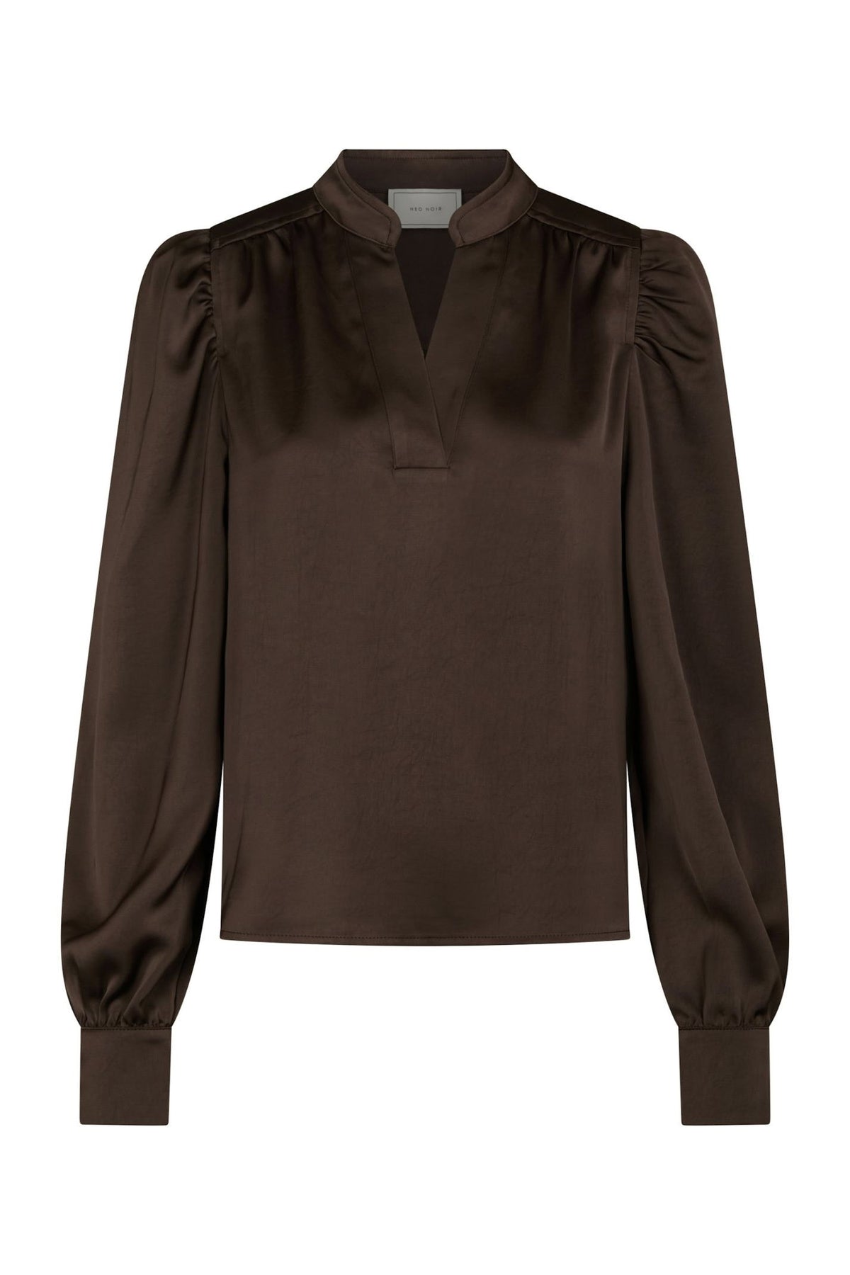 Rosslyn Heavy Sateen Blouse Mörkbrun - 163769