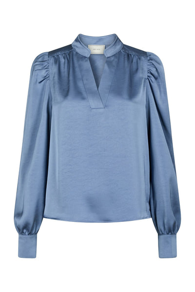 Rosslyn Heavy Sateen Blouse Smoke Blue - 163769 Thumbnail