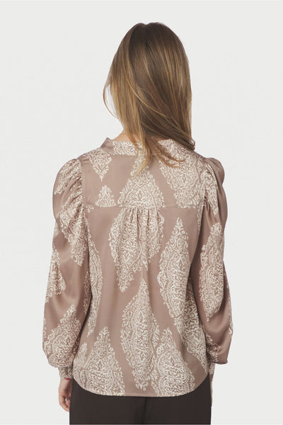 Rosslyn Paisley Drop Blouse MÖRK TAUPE - 163976 Thumbnail