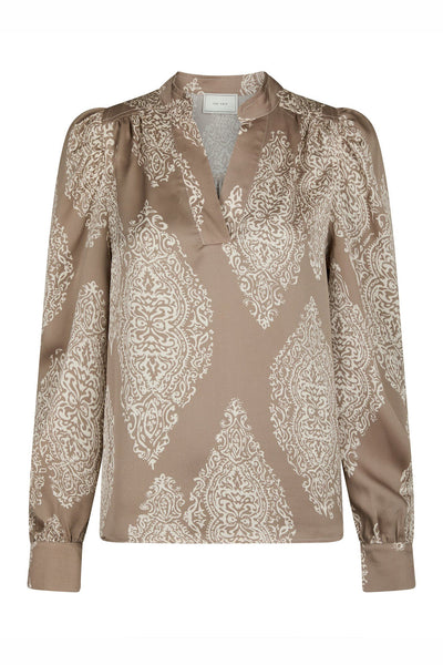 Rosslyn Paisley Drop Blouse MÖRK TAUPE - 163976 Thumbnail
