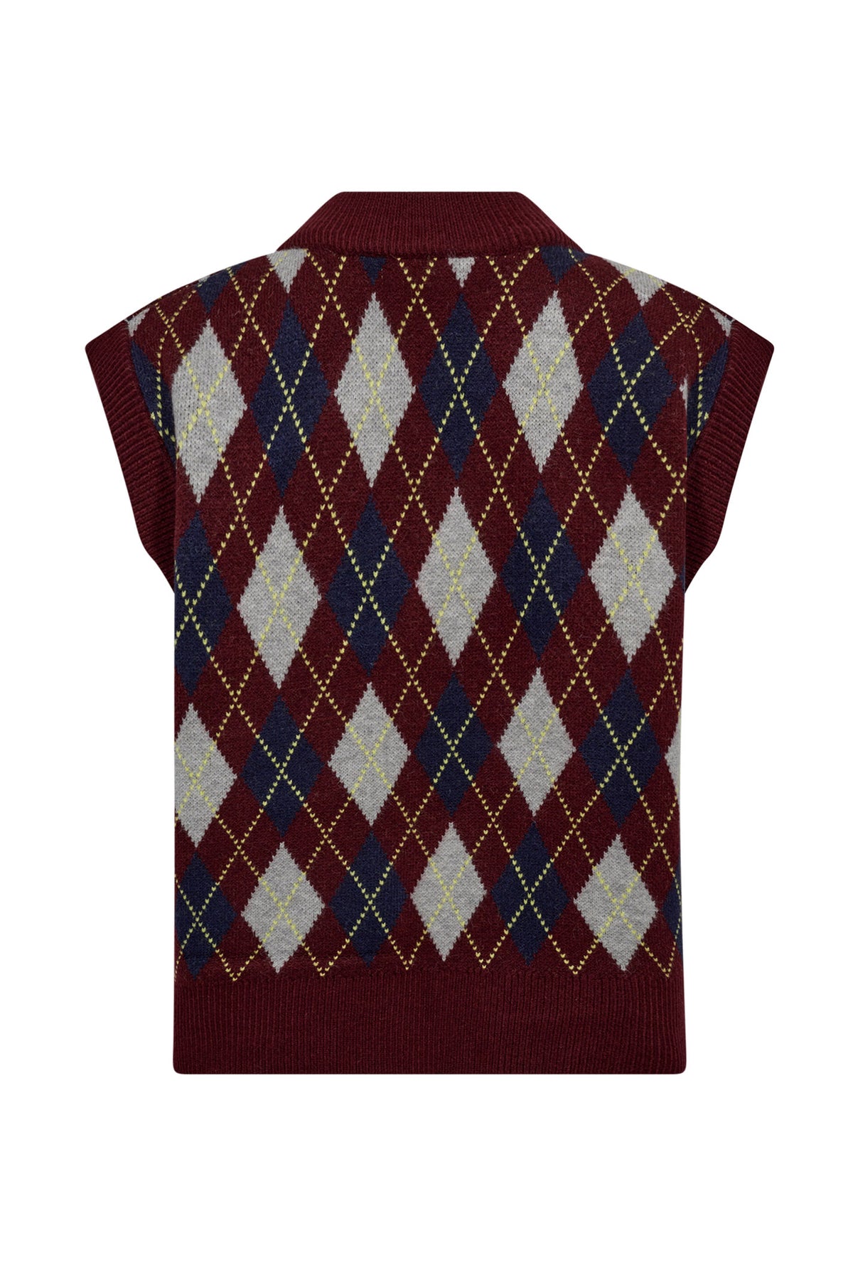 RowCC Check Vest 87-Vinröd - 32213