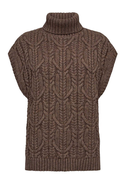 RowCC Oversize kabelstickad väst 154-Walnut - 32222 Thumbnail