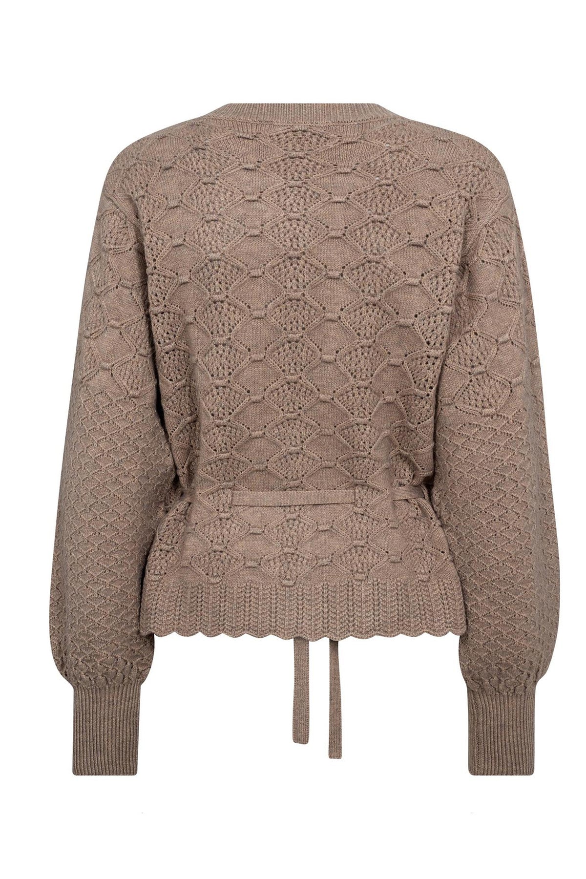 RowCC Pointelle Tie Cardigan 127-Champagne - 32241