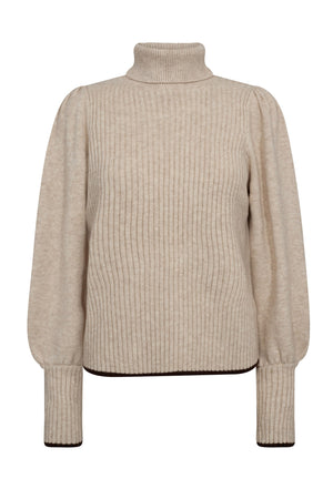 RowCC Puff Rib Roll Neck 100-Creme - 32209