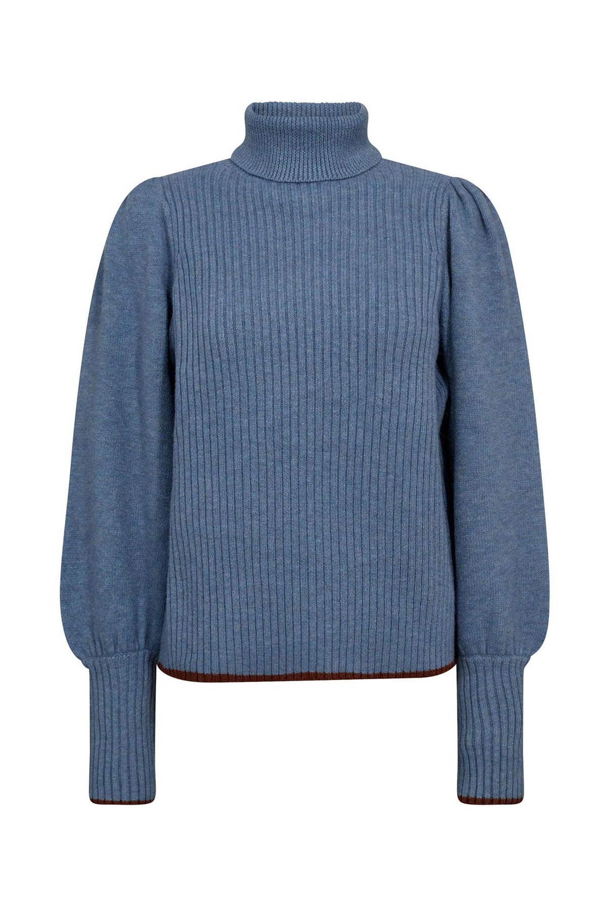 RowCC Puff Rib Roll Neck 17-Blå