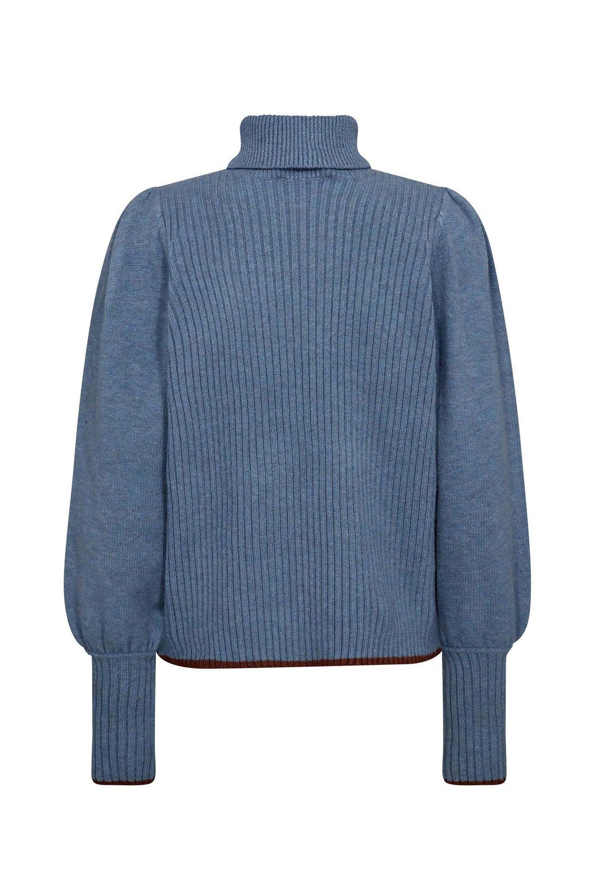 RowCC Puff Rib Roll Neck 17-Blå