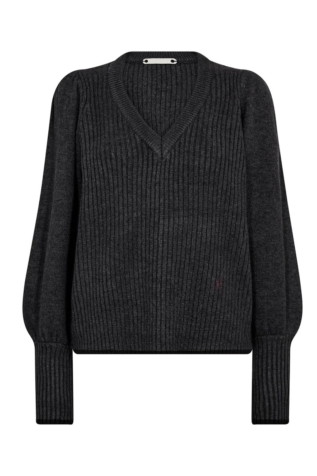 RowCC Puff Rib V-Knit 140-Mörkgrå - 32227