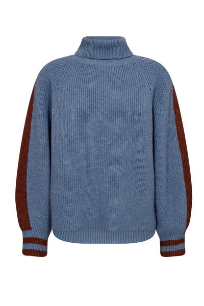 RowCC Roll Neck Rib Knit 17-Blue - 32202 Thumbnail