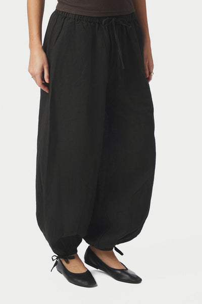 Roxane Balloon Linen Pants Black - 169313 Thumbnail