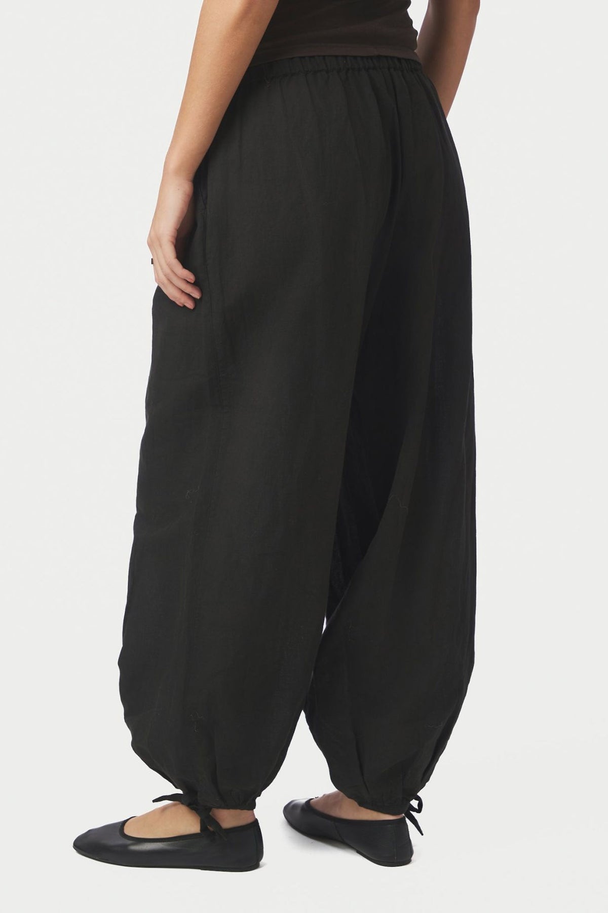 Roxane Balloon Linen Pants Black - 169313