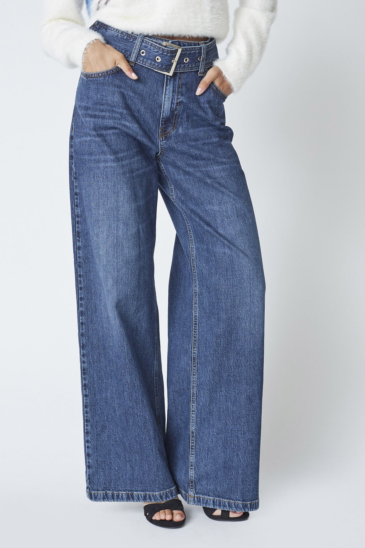 RumiCC Bältesjeans 555-Mörk denim 31662