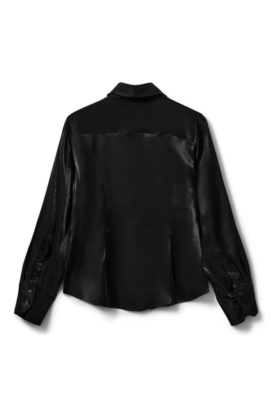 Wallysw Shiny Fitted Shirt Black - S264145 Thumbnail