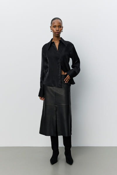 Wallysw Shiny Fitted Shirt Black - S264145 Thumbnail