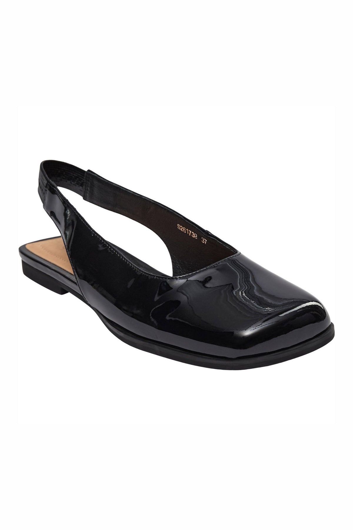 SANDYSW PATENT FLAT SHOE 1000 Svart - S261738