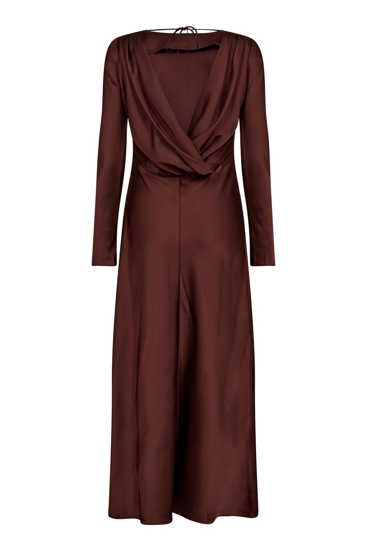 SafiraCC Waterfall Back Dress 145-Mörkbrun - 36564