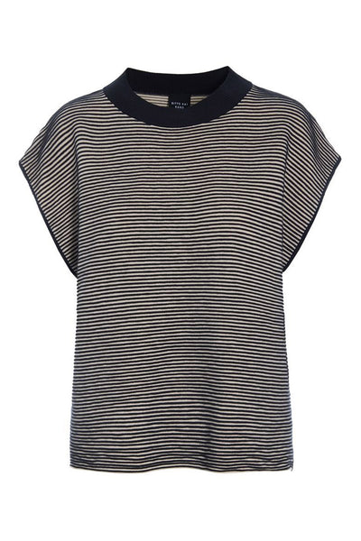 Saku blus med stråveck BLACK/IVORY - 261-1073-5743 Thumbnail