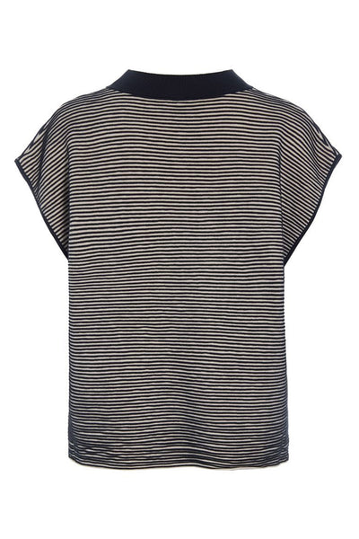 Saku blus med stråveck BLACK/IVORY - 261-1073-5743 Thumbnail