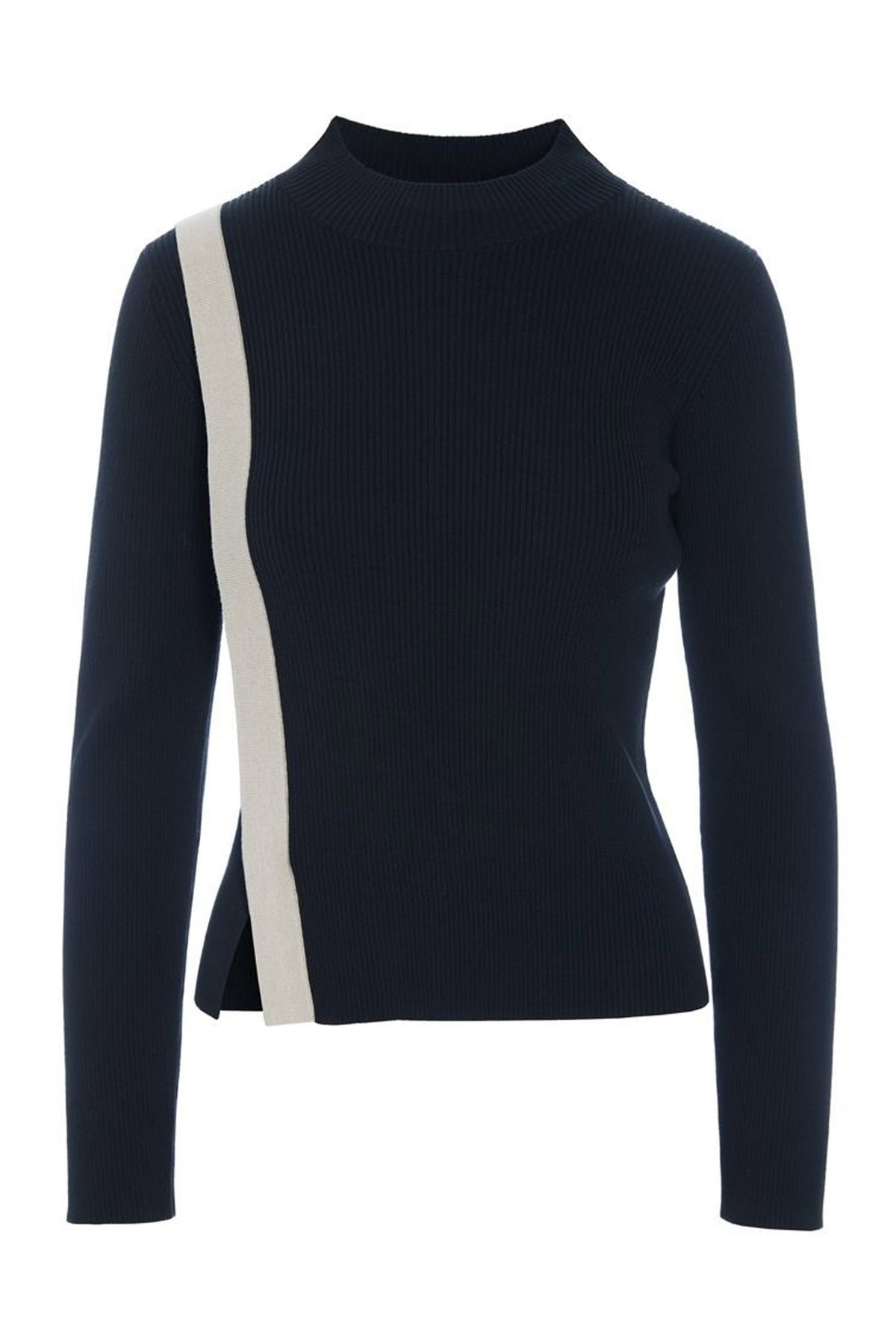 Saku blus med slits BLACK/IVORY TWIST - 259-1073-5521