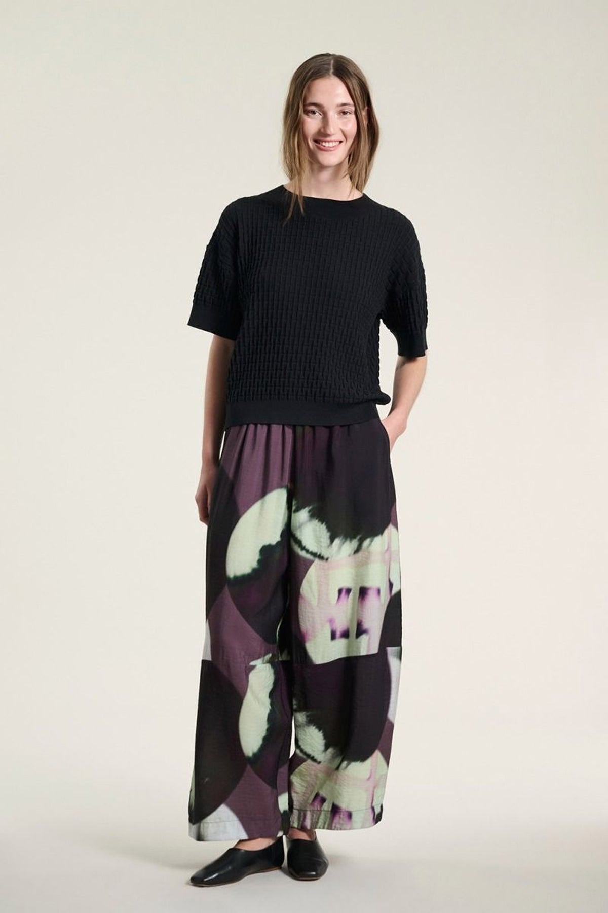 Saku kortærmet bluse Black - 261-1073-5747