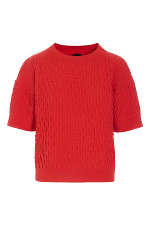 Saku kortärmad blus Fiery Red - 261-1073-5747