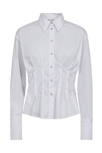 Sammy Stripe Crop Shirt *OUT 4000-Vit - 35174 Thumbnail